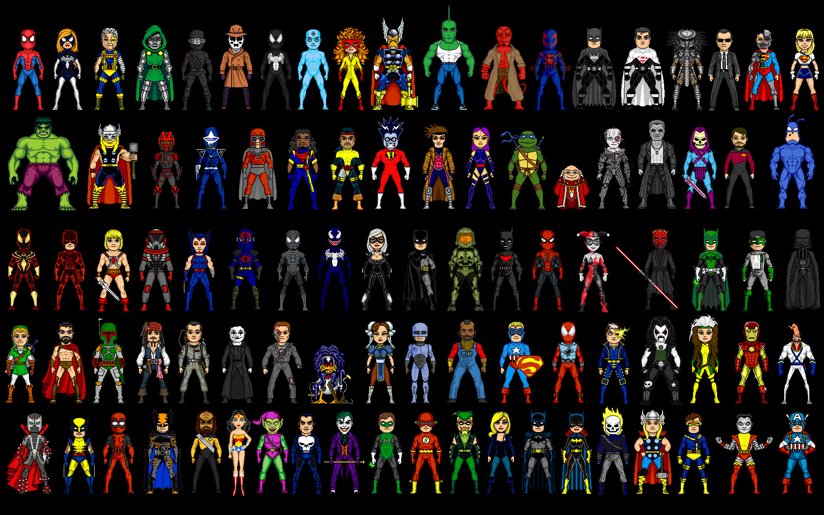 DC-Comics-Ghost-Rider-Marvel-Comics-comparisons-pixel-art-suit-superheroes